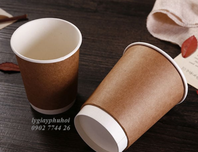 Ly giấy kraft, cốc giấy kraft 9oz- 270ml-2 lớp 